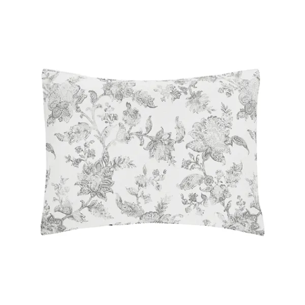 Quilts-Kirkland's Home Miriam Floral & Stripe 3-Pc. King Quilt Set Gray/White