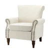 Accent Chairs-Kirkland's Home Miriam Nailhead Trim Armchair Ivory