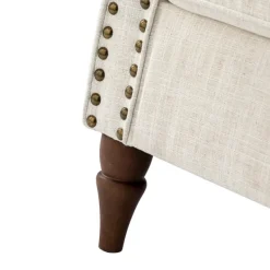 Accent Chairs-Kirkland's Home Miriam Nailhead Trim Armchair Ivory