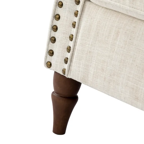 Accent Chairs-Kirkland's Home Miriam Nailhead Trim Armchair Ivory
