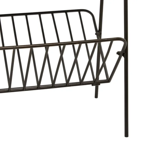 Accent & End Tables-Kirkland's Home Mirror Top Magazine Rack Side Table Black/Gold