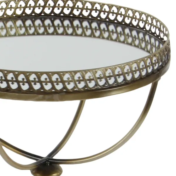 Accent & End Tables-Kirkland's Home Mirror Top Metal Accent Table Gold