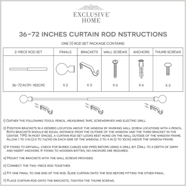 Curtain Rods & Hardware-Kirkland's Home Mirrored Mosaic Curtain Rod, 72 In. White