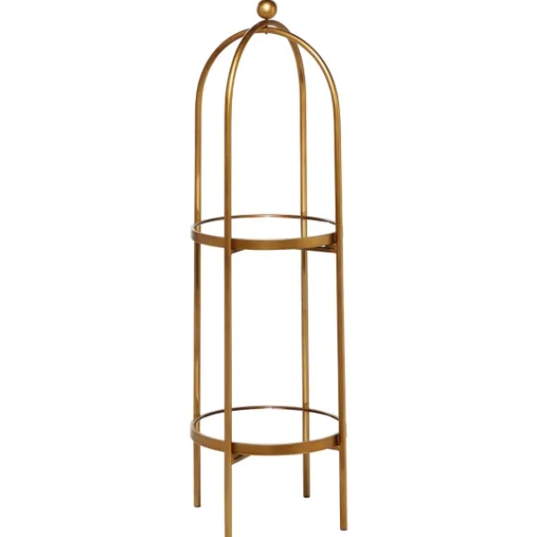 Bookshelves-Kirkland's Home Mirrored Two-Tier Cage Shelf Gold