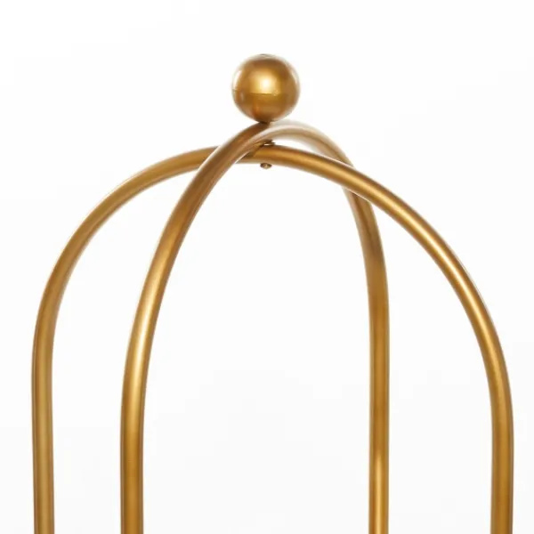 Bookshelves-Kirkland's Home Mirrored Two-Tier Cage Shelf Gold