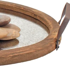 Decorative Trays-Kirkland's Home Mirrored Wood Oval Tray Brown/Silver