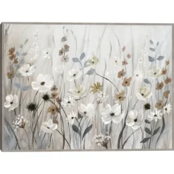 Framed Art-Kirkland's Home Misty Meadow Framed Canvas Art Print Gray/White