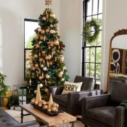 Wreaths-Kirkland's Home Mixed Cypress And Eucalyptus Winter Wreath Green/Brown