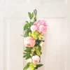Arrangements & Greenery-Kirkland's Home Mixed Peony And Hydrangea Swag Teardrop Pink/Green