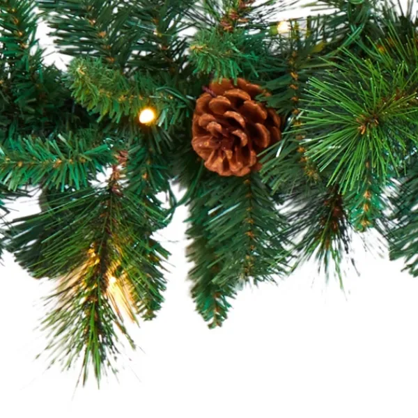 Arrangements & Greenery-Kirkland's Home Mixed Pine Clear Led Lighted Garland Green