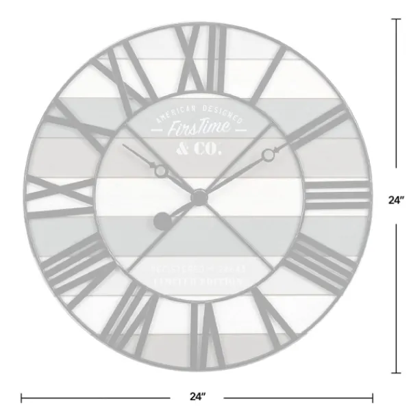 Clocks-Kirkland's Home Mixed Plank And Black Metal Wall Clock