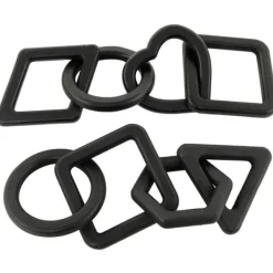 Statues & Figurines-Kirkland's Home Mixed Shapes Chain Sculptures, Set Of 2 Black