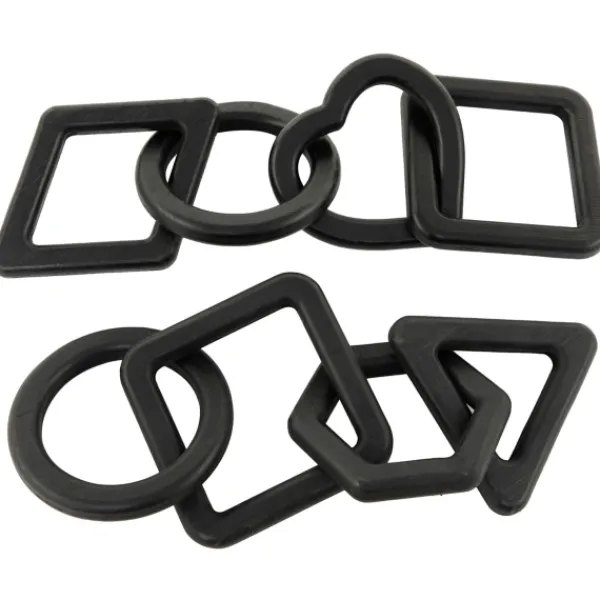Statues & Figurines-Kirkland's Home Mixed Shapes Chain Sculptures, Set Of 2 Black