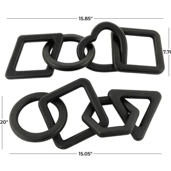 Statues & Figurines-Kirkland's Home Mixed Shapes Chain Sculptures, Set Of 2 Black