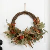 Wreaths-Kirkland's Home Mixed Wheat And Protea Fall Wreath Green/Brown/Orange
