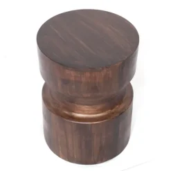 Accent & End Tables-Kirkland's Home Mocha Hourglass Mango Side Table