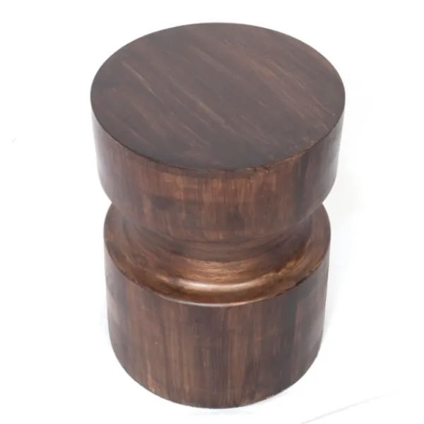 Accent & End Tables-Kirkland's Home Mocha Hourglass Mango Side Table