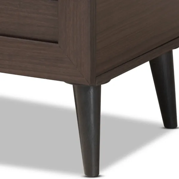 Entryway Furniture-Kirkland's Home Mocha Tall Slatted Shoe Storage Cabinet Brown