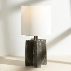 Table Lamps-Kirkland's Home Mod Marbled Gray Table Lamp White