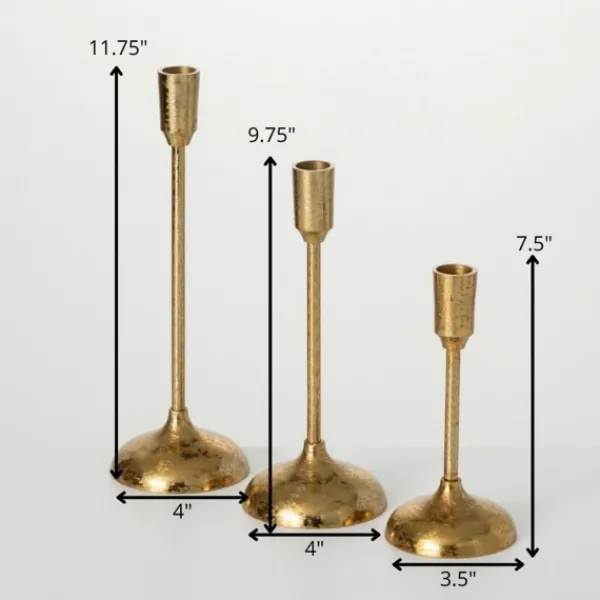 Candle Holders-Kirkland's Home Mod Taper Candle Holders, Set Of 3 Gold