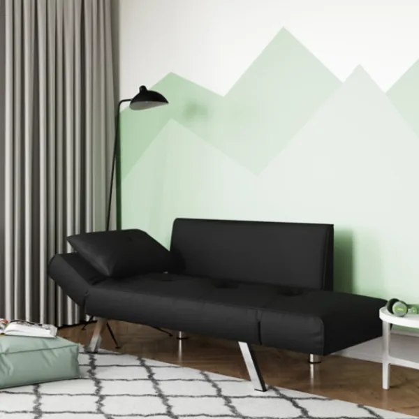 Sofas & Loveseats-Kirkland's Home Mod Wing Arm Convertible Sofa Black