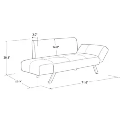 Sofas & Loveseats-Kirkland's Home Mod Wing Arm Convertible Sofa Black