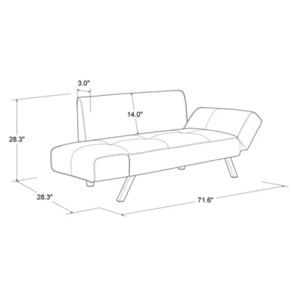 Sofas & Loveseats-Kirkland's Home Mod Wing Arm Convertible Sofa Black