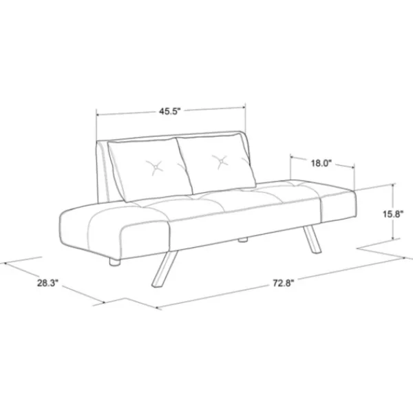 Sofas & Loveseats-Kirkland's Home Mod Wing Arm Convertible Sofa Black