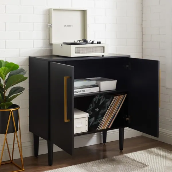 Cabinets & Sideboards-Kirkland's Home Modern Black And Gold Cabinet