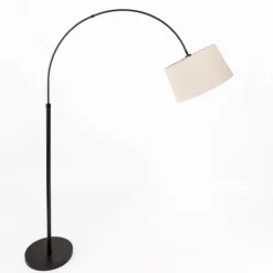Floor Lamps-Kirkland's Home Modern Black Arch Floor Lamp Ivory