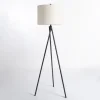 Floor Lamps-Kirkland's Home Modern Black Tripod Floor Lamp White