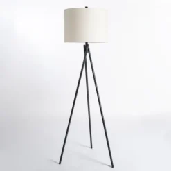 Floor Lamps-Kirkland's Home Modern Black Tripod Floor Lamp White