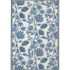 Outdoor Rugs-Kirkland's Home Modern Blue Floral Vines Outdoor Area Rug, 5X7 Blue/Ivory