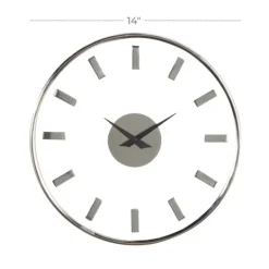 Clocks-Kirkland's Home Modern Clear Core Wall Clock Silver
