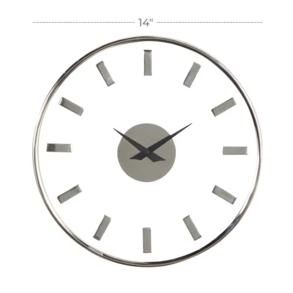 Clocks-Kirkland's Home Modern Clear Core Wall Clock Silver