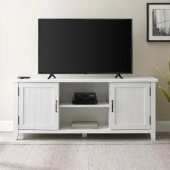 Tv Stands & Media Consoles-Kirkland's Home Modern Farmhouse 2-Door Tv Stand White