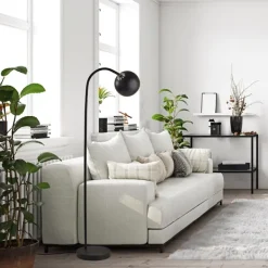 Floor Lamps-Kirkland's Home Modern Globe Shade Floor Lamp Black