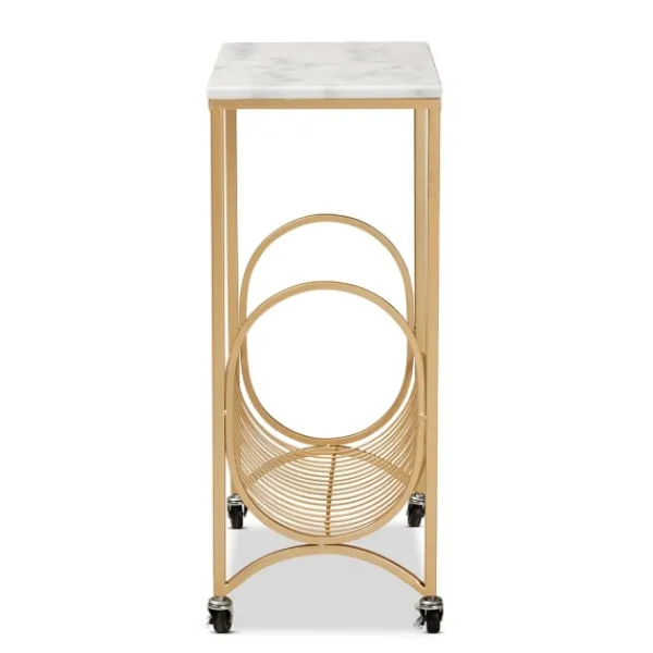 Kitchen Islands & Bar Carts-Kirkland's Home Modern Marble Deco Bar Cart