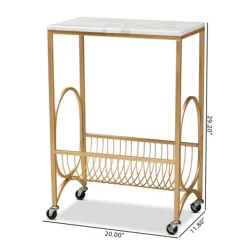 Kitchen Islands & Bar Carts-Kirkland's Home Modern Marble Deco Bar Cart