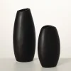 Vases-Kirkland's Home Modern Matte Ceramic Vases, Set Of 2 Black