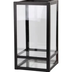 Lanterns-Kirkland's Home Modern Metal Lantern, 9 In. Black