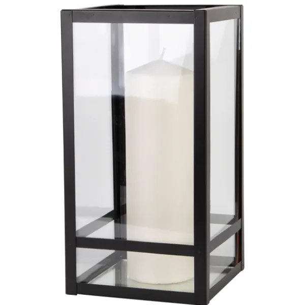Lanterns-Kirkland's Home Modern Metal Lantern, 9 In. Black