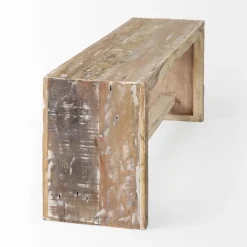 Benches & Ottomans-Kirkland's Home Modern Reclaimed Wood Bench Brown