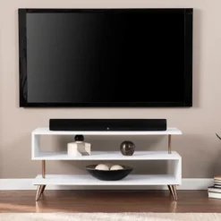 Tv Stands & Media Consoles-Kirkland's Home Modern Shape Tv Stand White