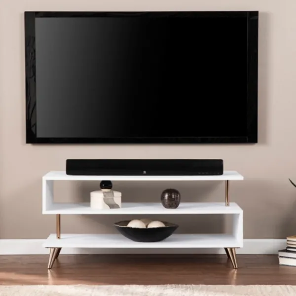 Tv Stands & Media Consoles-Kirkland's Home Modern Shape Tv Stand White