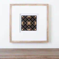 Framed Art-Kirkland's Home Modern Tile I Shadowbox Framed Art Print White/Brown