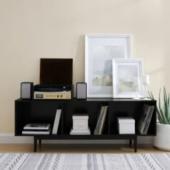 Console Tables-Kirkland's Home Modern Wood Console Table, 60 In. Black