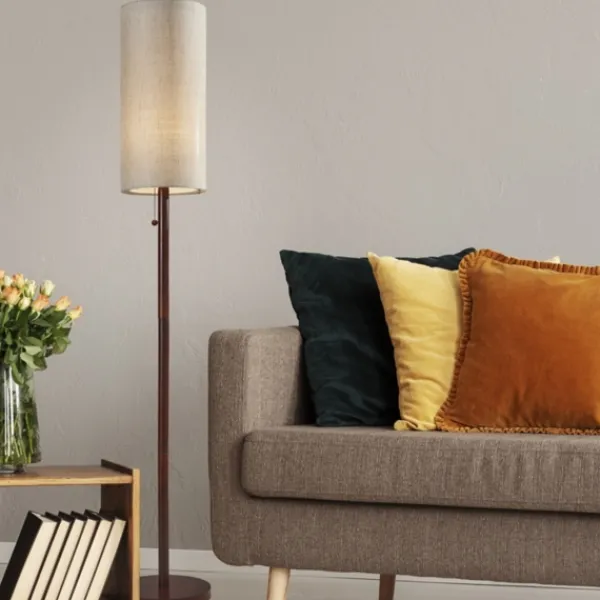 Floor Lamps-Kirkland's Home Modern Wood Emma Floor Lamp Tan