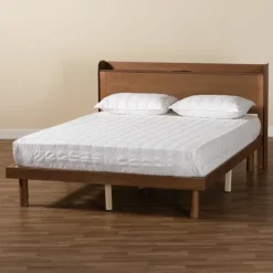 Beds & Headboards-Kirkland's Home Modern Wood Full Platform Bed Brown