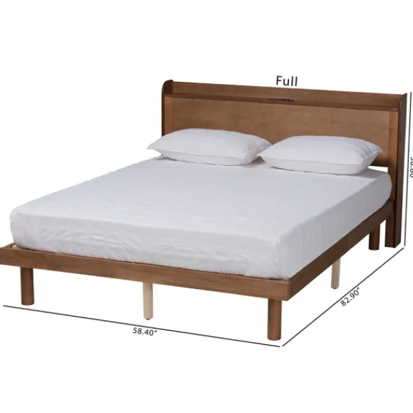 Beds & Headboards-Kirkland's Home Modern Wood Full Platform Bed Brown